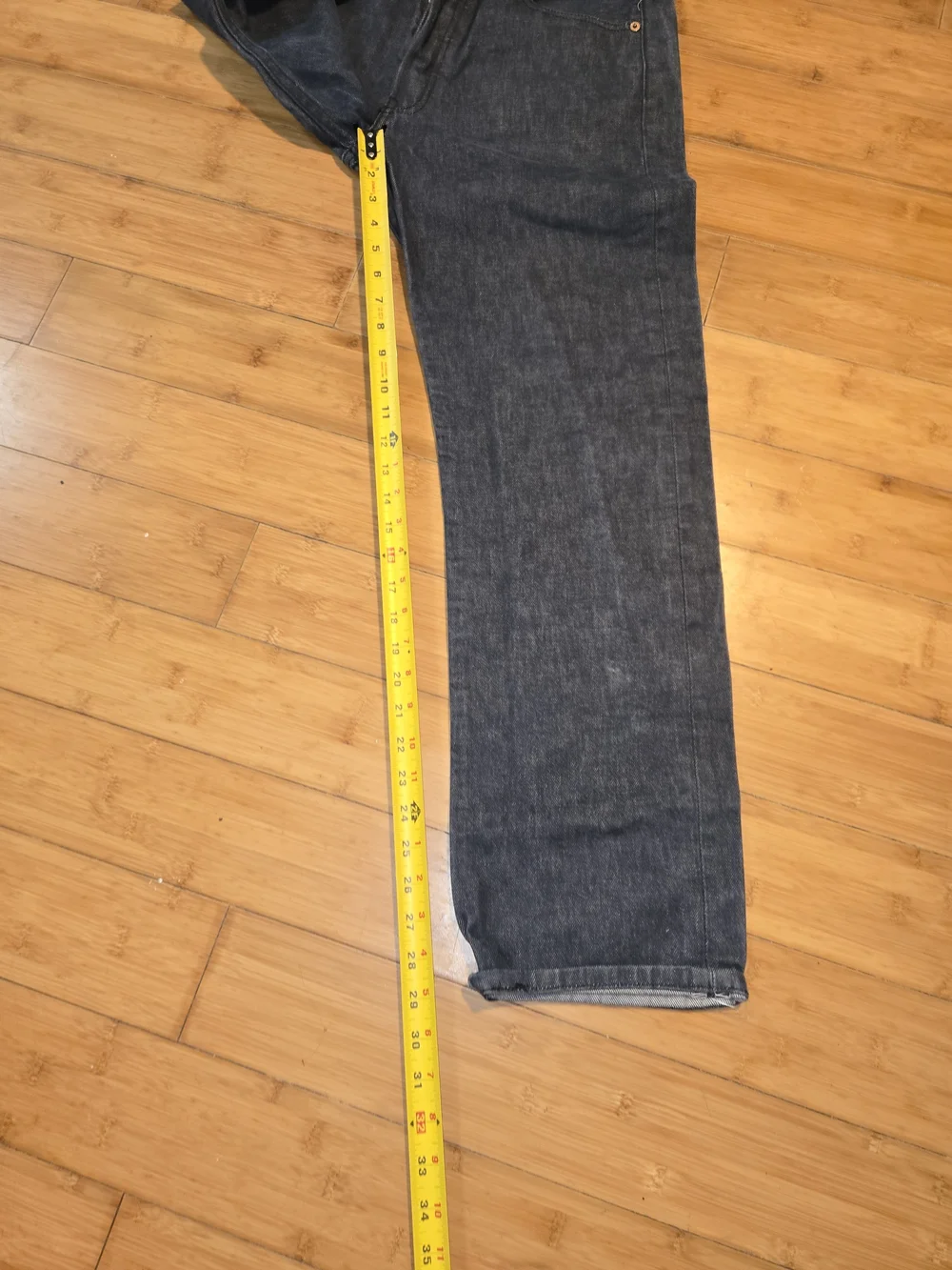 Levis 501 Jeans Mens 32x32 Black Charcoal Wash Button Fly Straight Leg Stretch